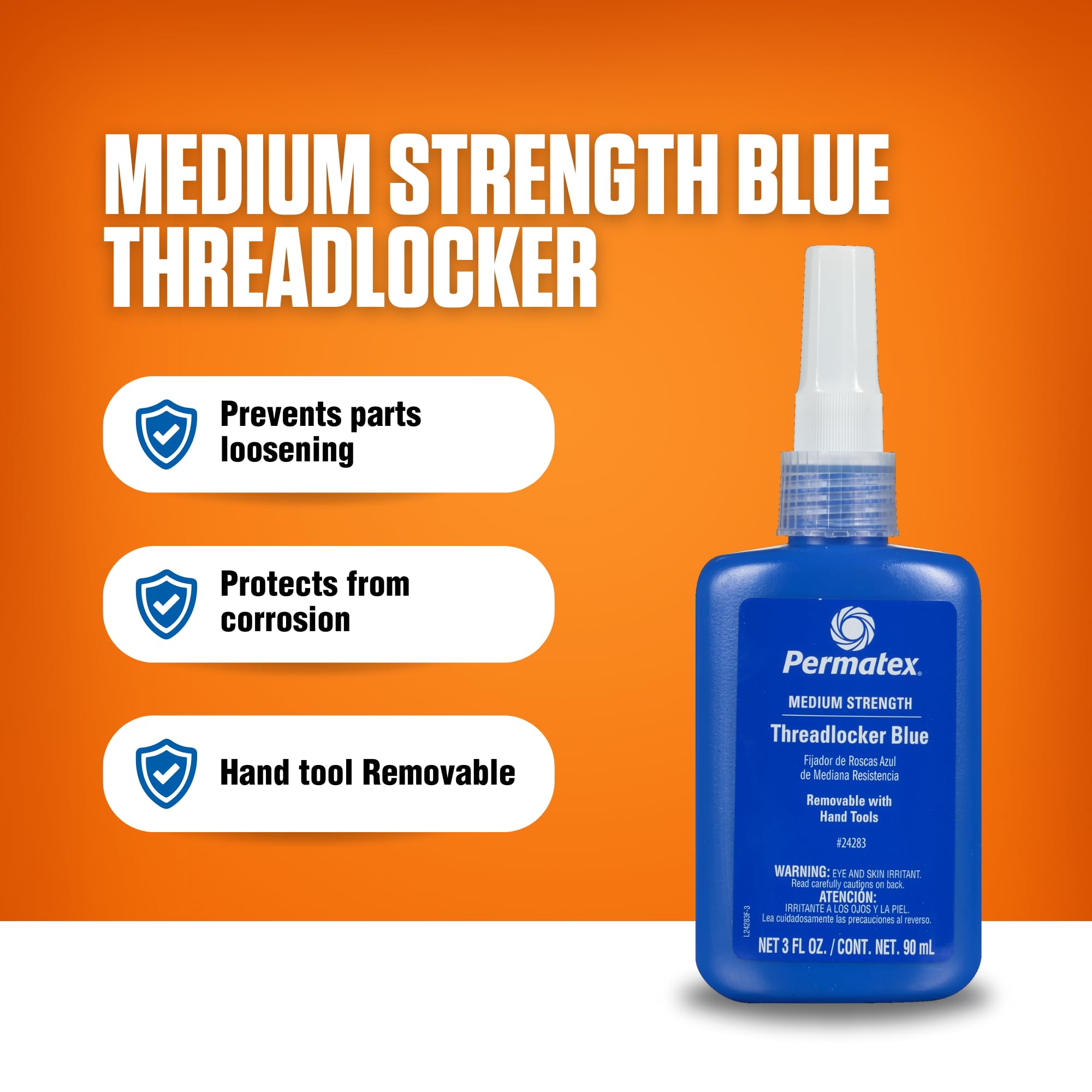 Amazon.com: Permatex 24283 Medium Strength Threadlocker Blue, 90